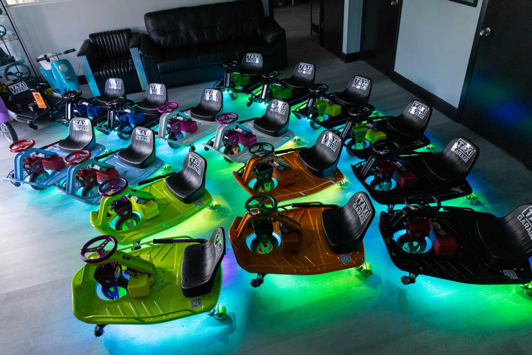 Carts with green LED underglow